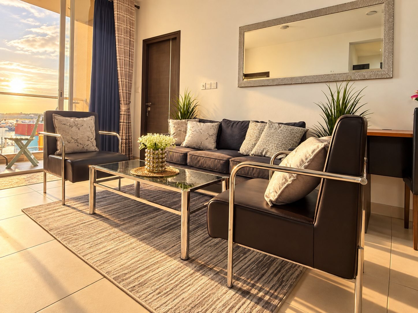 Pearl SonShine – Lounge with sofa and balcony